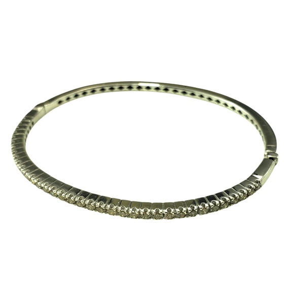 18 Karat White Gold Champagne Diamond Bangle Bracelet #20789 - Picture 4 of 8